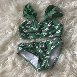 SHEIN Green Floral Kids Bikini